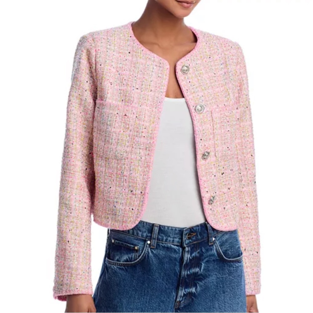 Aqua Pink Tweed Blazer